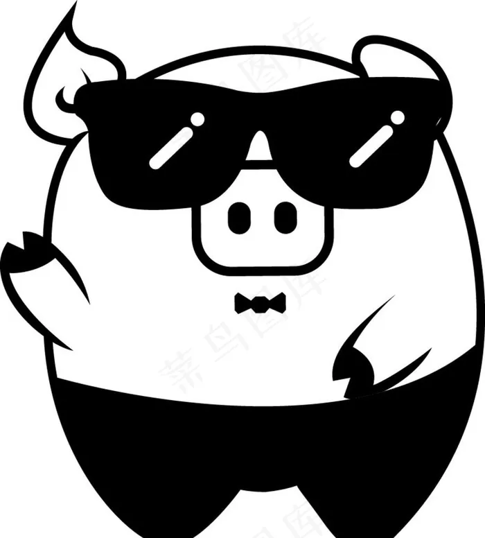 卡通猪图片ai矢量模版下载