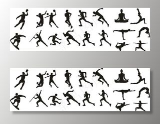 运动人物剪影图片