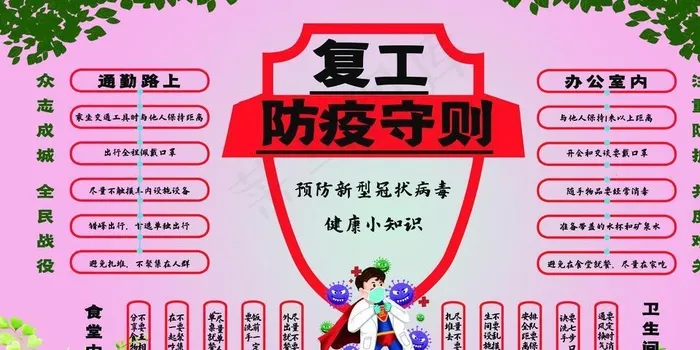 复工防疫图片(9449X5315(DPI:300))psd模版下载