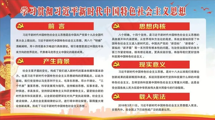 学习贯彻新时代中国特色*图片(2680X1400)cdr矢量模版下载