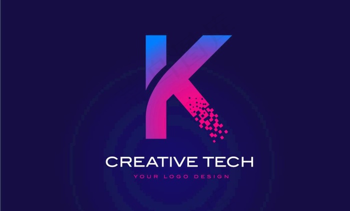 科技感英文LOGO字母K图片eps,ai矢量模版下载