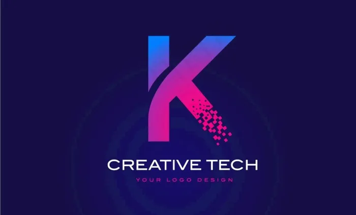 科技感英文LOGO字母K图片eps,ai矢量模版下载