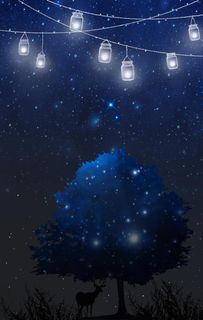 唯美夏日星空插画图片