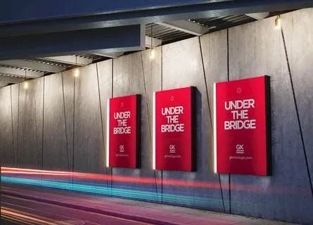 地铁车站广告牌样机图片