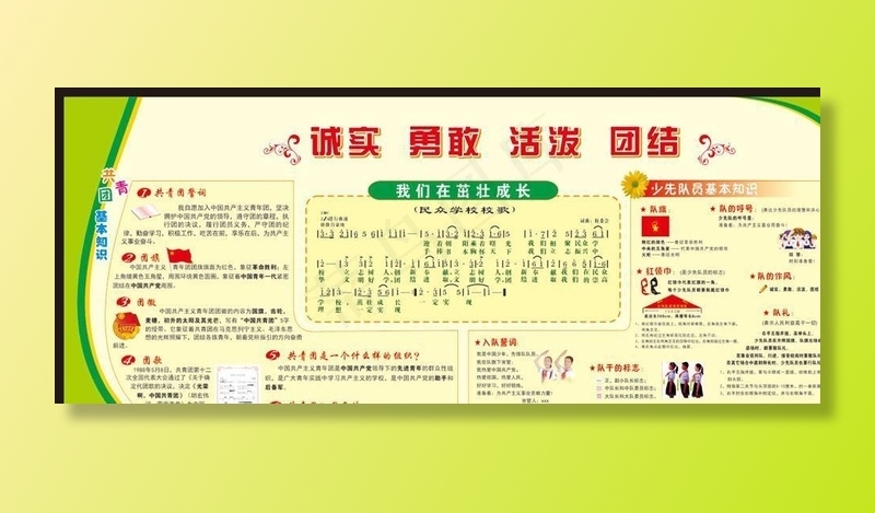 共青团知识 少先队员知识图片cdr矢量模版下载