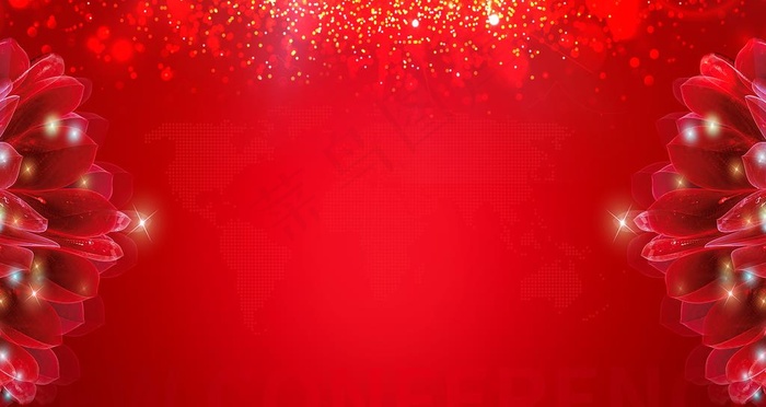 红色花背景图片