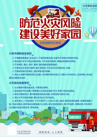社区消防安全海报图片
