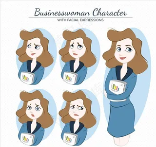 商务女子表情头像图片