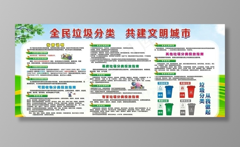 垃圾分类图片cdr矢量模版下载