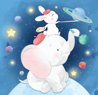 在绘画的大象图片