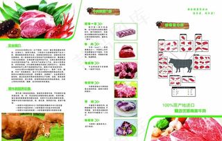 肥牛 牛肉三折页图片