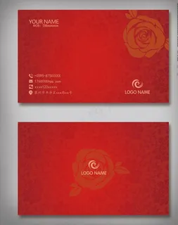 高档红色调创意名片图片