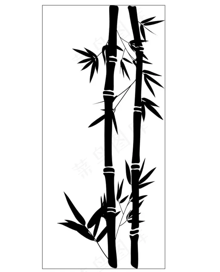 竹子剪影图片ai矢量模版下载