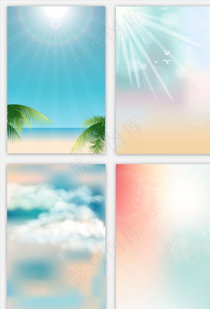 矢量唯美梦幻夏日阳光背景图片