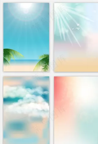 矢量唯美梦幻夏日阳光背景图片