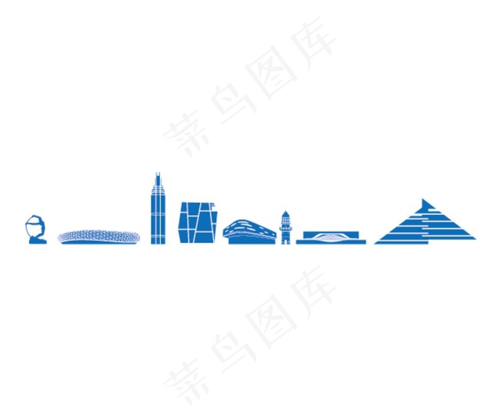 大连地标建筑矢量剪影图片