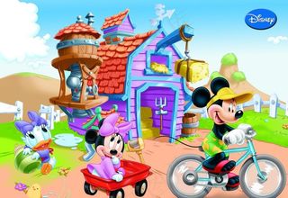 房子外面的卡通动物图片