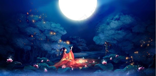 唯美古风手绘插画护肤品化妆品中图片