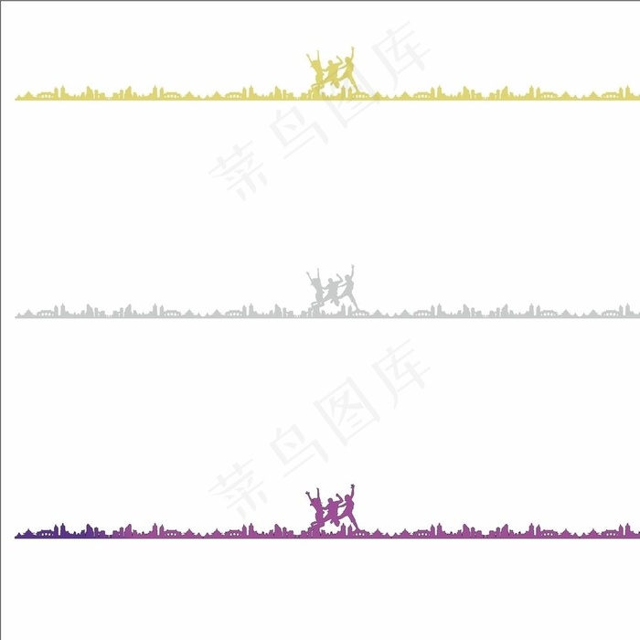 建筑剪影 跳跃的人图片