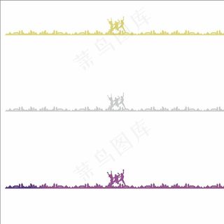建筑剪影 跳跃的人图片