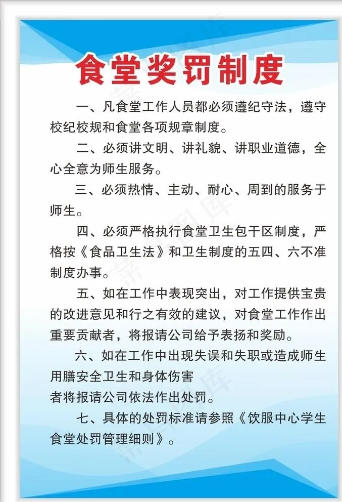 食堂奖罚制度图片cdr矢量模版下载