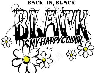 潮流菊花字母T恤印花图片