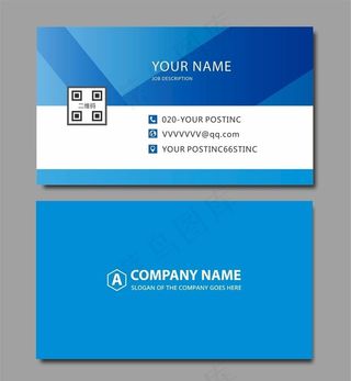 蓝色简洁名片图片