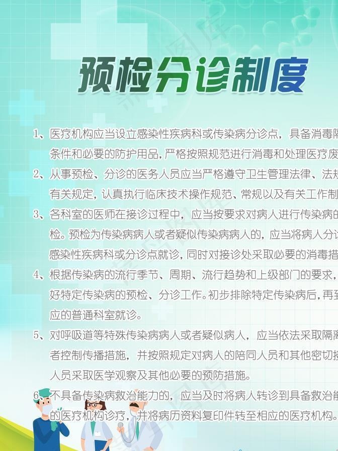 新型冠状病毒诊所预检分诊制度图片(1701X2268(DPI:72))psd模版下载