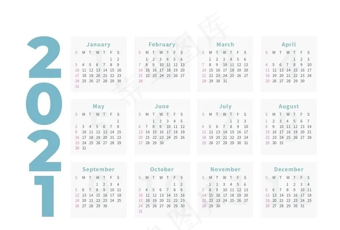 2021年日历图片ai矢量模版下载