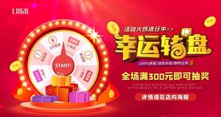 幸运大抽奖商场活动宣传展板图片