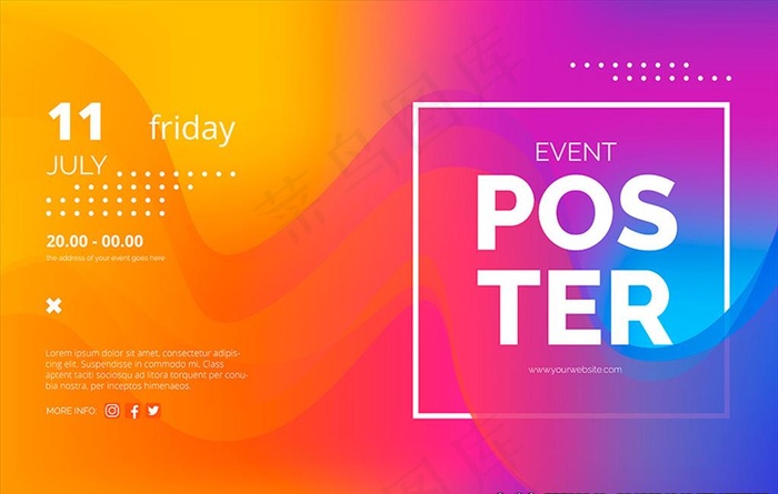 红蓝科技海报背景图片