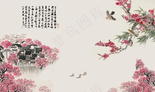 山水画背景墙图片 山水画背景墙图片