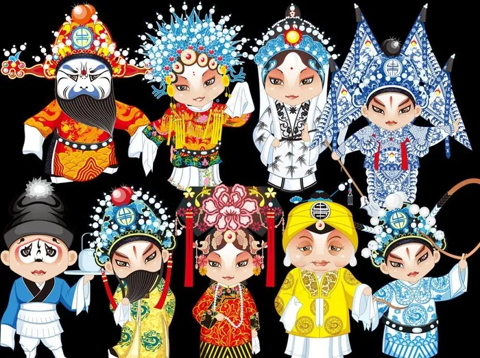 京剧小人图片psd模版下载