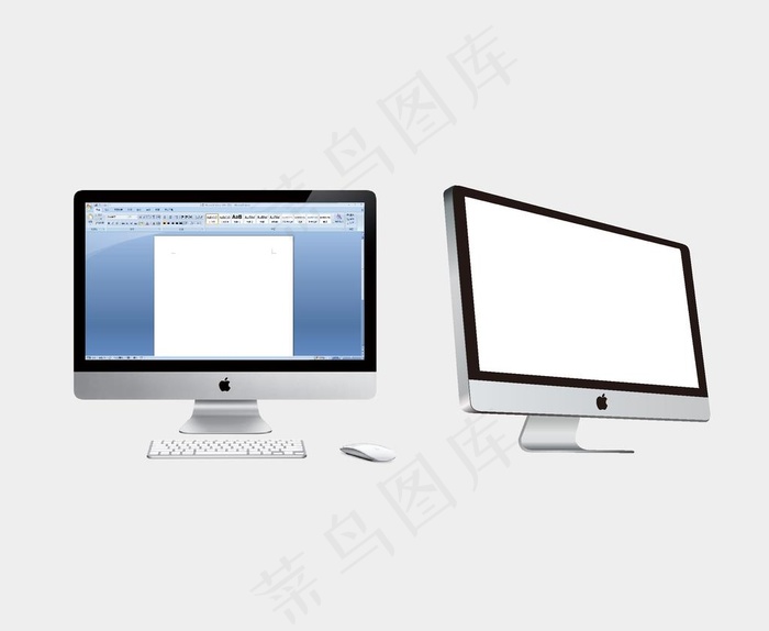 电脑样机图片ai矢量模版下载