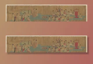 五代 南唐 周文矩 合乐图图片