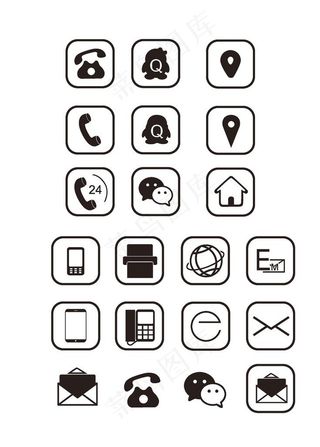 微信图标 手机图标 电话地址图图片