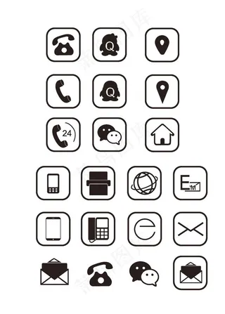 微信图标 手机图标 电话地址图图片