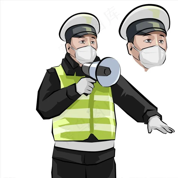 卡通交警交通警察图片psd模版下载