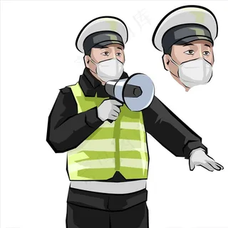 卡通交警交通警察图片