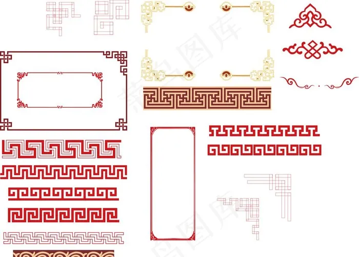 中国风边框回字纹底纹图片ai矢量模版下载