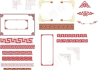 中国风边框回字纹底纹图片