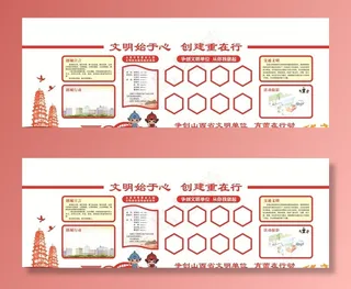 争创文明城市形象墙图片