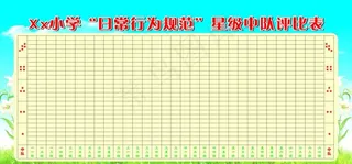 小学生日常行业规范评比表图片