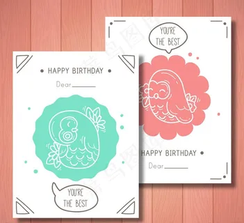 可爱猫头鹰生日贺卡图片 可爱猫头鹰生日贺卡图片