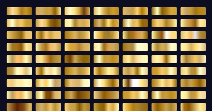 常用金色金属渐变UI设计素材图片ai矢量模版下载