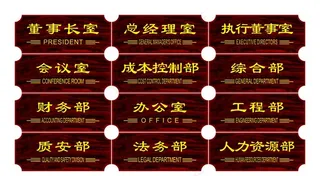 复古木纹门牌图片