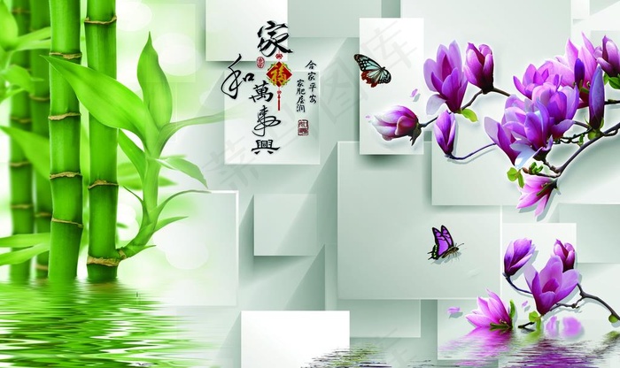 3D电视背景墙图片(9071X5669(DPI:72))psd模版下载