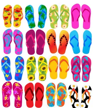 缤纷图案人字拖鞋图片