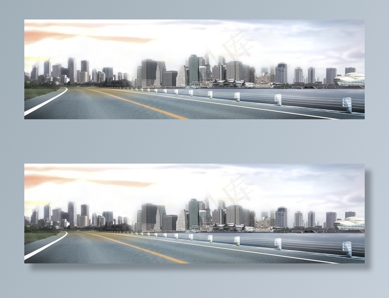 城市道路公路建筑海报背景素材图片