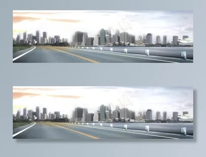 城市道路公路建筑海报背景素材图片
